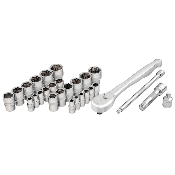 28Pc 1/4" & 3/8" Drive Zeon Socket Set